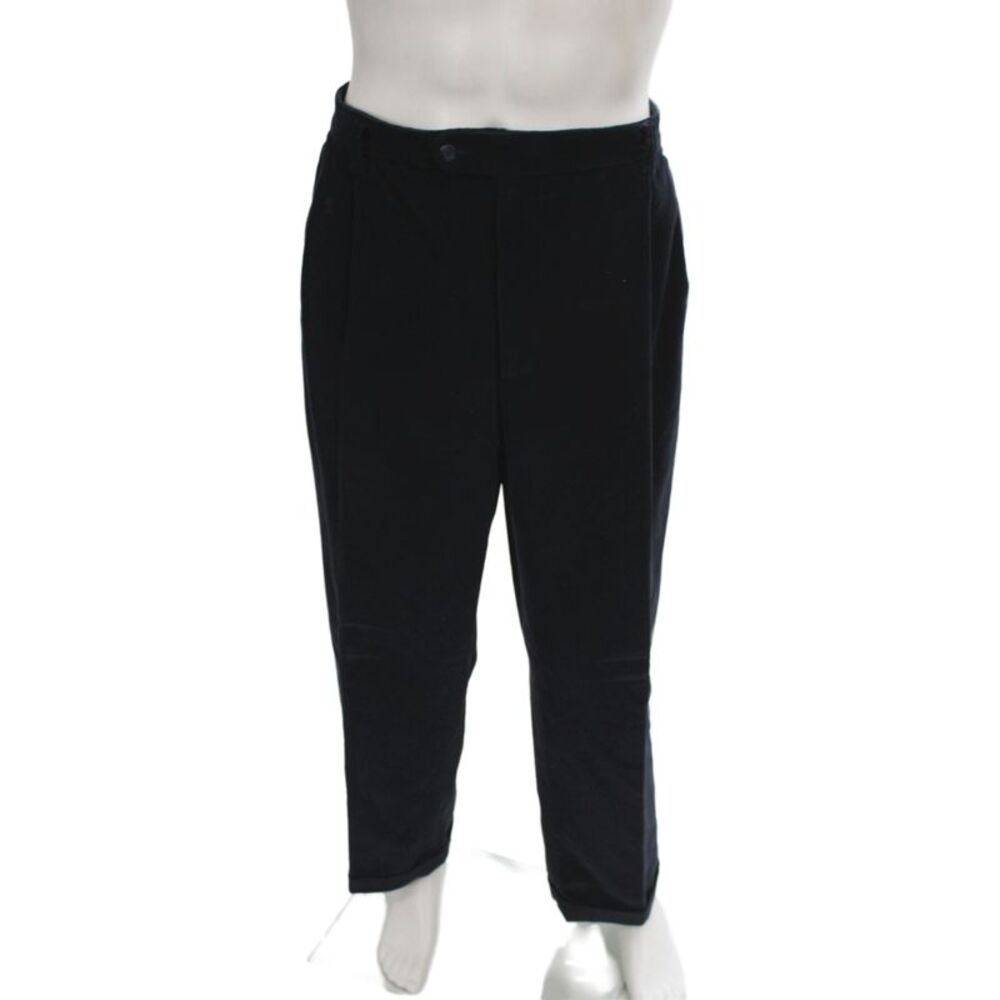 Zanella Mens Black Dress Pants 100% Cotton Classic Button Size 42